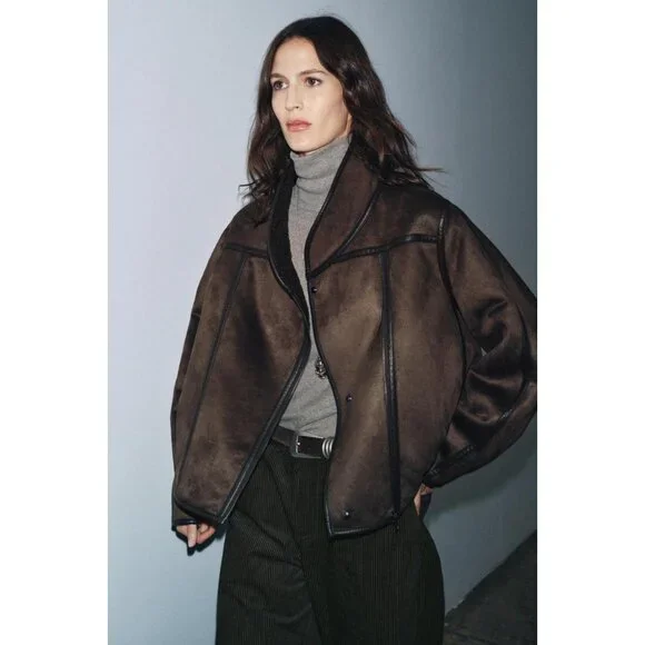 ZARA DOUBLE-FACED JACKET ZW COLLECTION - Picture 1 of 8